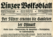 Linzer Volksblatt: Der Führer ernennt die Gauleiter der Ostmark.